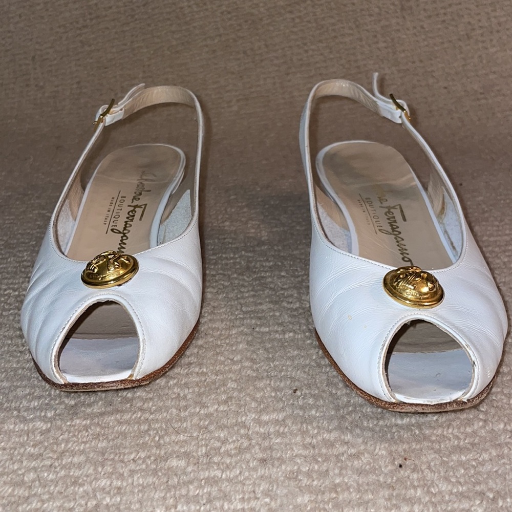 Salvatore Ferragamo Slingback Peep Toe Heels - Picture 2 of 15
